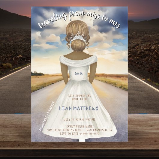 Reizen van Miss naar Mrs Vrijgezellenfeest Kaart