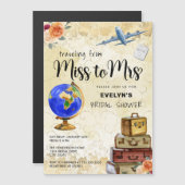 Reizen van Miss naar Mrs Vrijgezellenfeest Magnetische Uitnodiging (Voorkant / Achterkant)