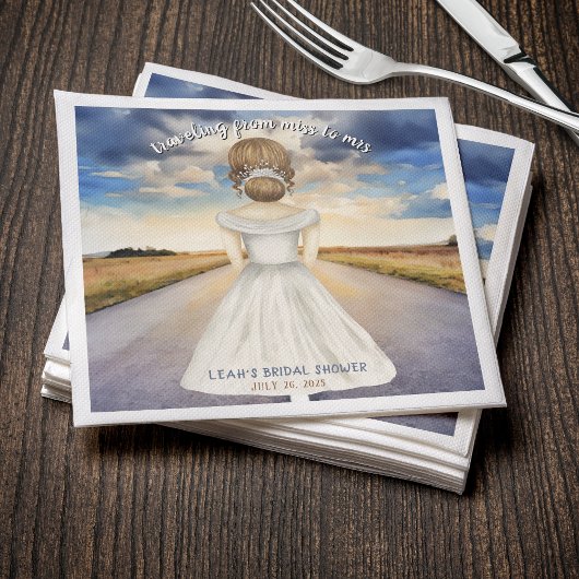 Reizen van Miss naar Mrs Vrijgezellenfeest Servet