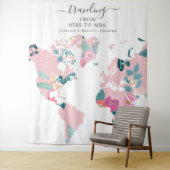 Reizen Van Miss To Mrs Bruidsachtergrond Wandkleed (In situ)