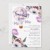Reizen van Ms. naar Mrs. Bruidsfeest lavendel Kaart (Voorkant)