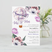 Reizen van Ms. naar Mrs. Bruidsfeest lavendel Kaart (Staand voorkant)