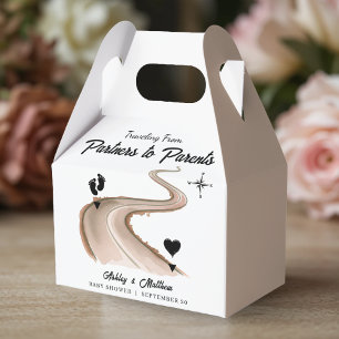 Reizen van partners naar ouders Baby shower Bedankdoosjes