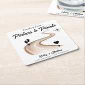 Reizen van partners naar ouders Baby shower Kartonnen Onderzetters (Schuin)