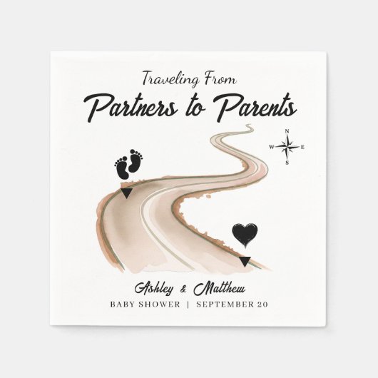 Reizen van partners naar ouders Baby shower Servet (Voorkant)