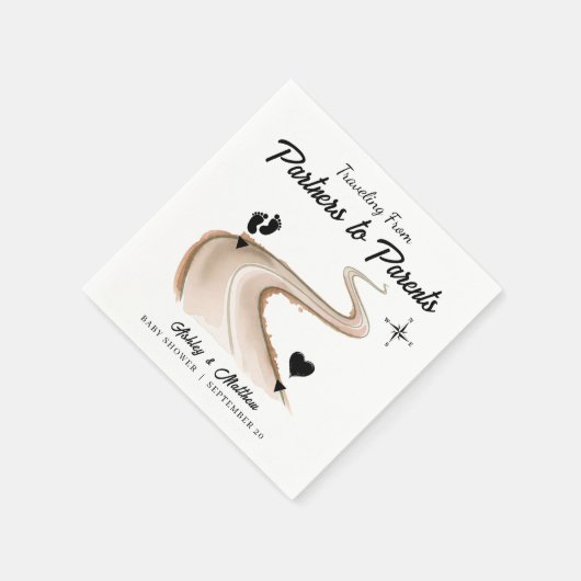 Reizen van partners naar ouders Baby shower Servet (Hoek)