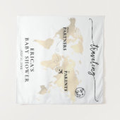 Reizen van Partners naar Ouders Gold Map Wandkleed (Voorkant (horizontaal))