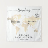 Reizen van Partners naar Ouders Gold Map Wandkleed (Voorkant)