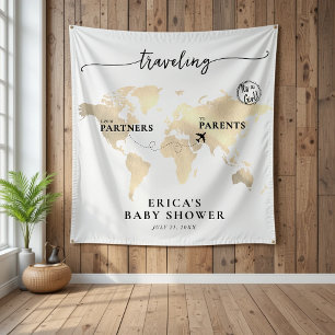 Reizen van Partners naar Ouders Gold Map Wandkleed