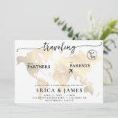 Reizen van Partners naar Ouders Kaart Baby shower (Staand voorkant)