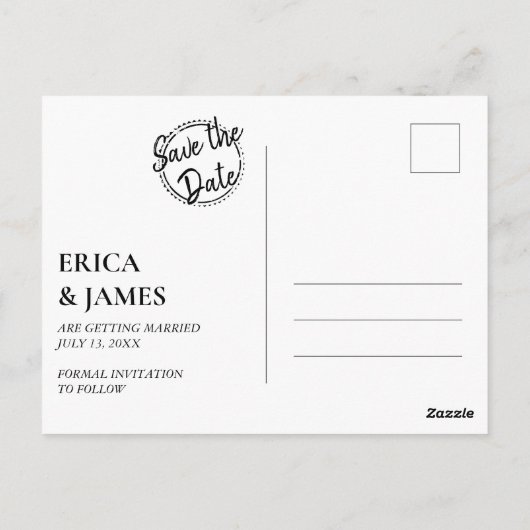 Reizen van verloofd naar getrouwd Save the Date Briefkaart (Achterkant)