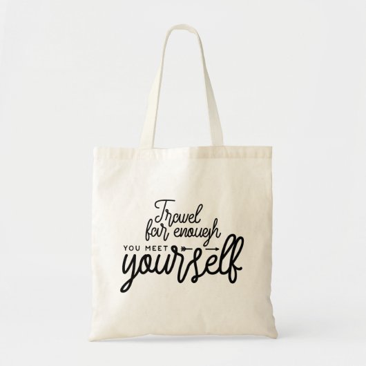 Reizen ver genoeg om je te ontmoeten tote bag (Voorkant)