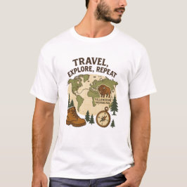 Reizen Verken Herhaal - Yellowstone National Park T-shirt