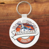 reizen verkennen geweldige Gibraltar-logo Sleutelhanger (Voorkant)