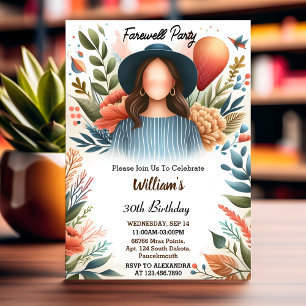 Reizen Verrassing Wereldbol Afscheid 30e Verjaarda Kaart