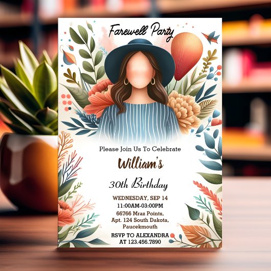 Reizen Verrassing Wereldbol Afscheid 30e Verjaarda Kaart