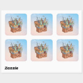 Reizen Vierkante Sticker (Vel)