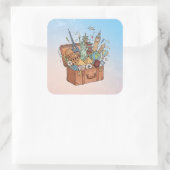 Reizen Vierkante Sticker (Tas)