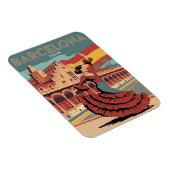 Reizen vintage barcelona spanje flaminco cadeaus magneet (Rechterzijde)