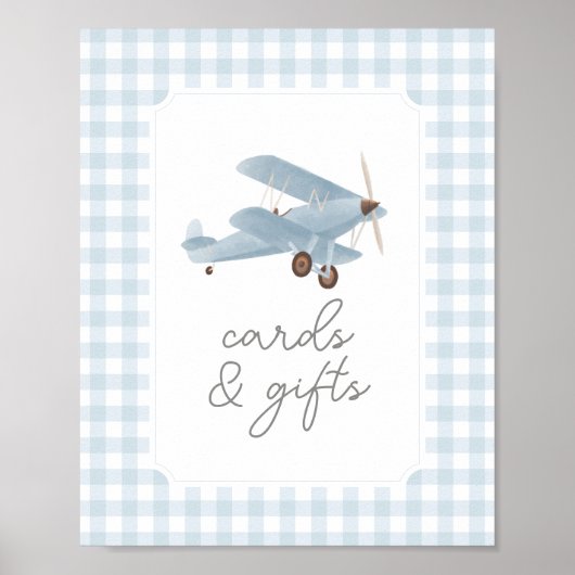 Reizen Vliegtuig Baby shower Kaarten en geschenken Poster (Voorkant)