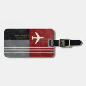 Reizen Vliegtuig Reiziger Naam & Initiaal Mannelij Bagagelabel (Voorkant horizontaal)