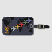 Reizen. Vliegtuigen. Kaart Bagagelabel (Voorkant (horizontaal))