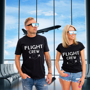 Reizen Vlucht Bemanning Vliegtuig Vliegen Modern V T-shirt