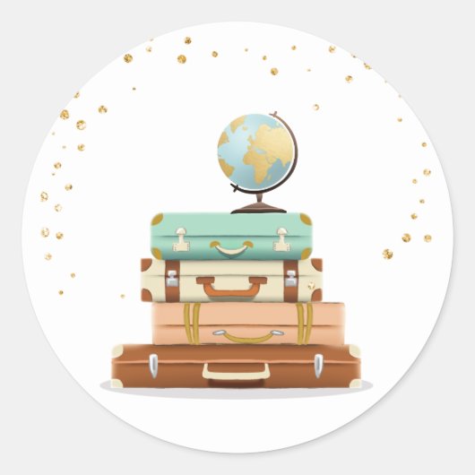 Reizen Vrijgezellenfeest Adventure Miss aan Mrs Fa Ronde Sticker (Voorkant)