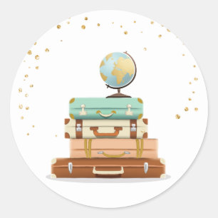 Reizen Vrijgezellenfeest Adventure Miss aan Mrs Fa Ronde Sticker