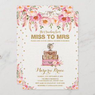 Reizen Vrijgezellenfeest Miss naar Mrs Boho Blush  Kaart