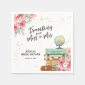 Reizen Vrijgezellenfeest Papier Servet Miss naar M (Voorkant)