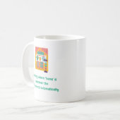 Reizen: waar 'thuis' is waar de Wi-Fi-verbinding o Koffiemok (Voorkant links)