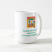 Reizen: waar 'thuis' is waar de Wi-Fi-verbinding o Koffiemok (Voorkant rechts)