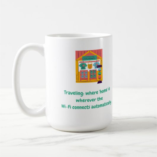 Reizen: waar 'thuis' is waar de Wi-Fi-verbinding o Koffiemok (Links)