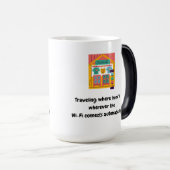 Reizen: waar 'thuis' is waar de Wi-Fi-verbinding o Magische Mok (Voorkant rechts)