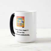 Reizen: waar 'thuis' is waar de Wi-Fi-verbinding o Magische Mok (Voorkant links)