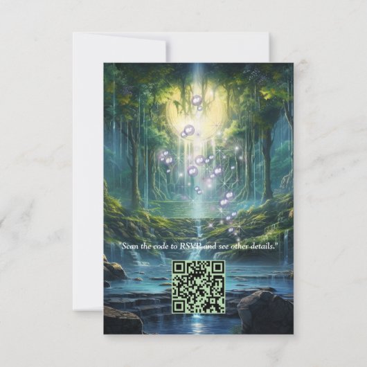 Reizen Waterval Bestemming van Onze Wereld RSVP Kaartje (Achterkant)