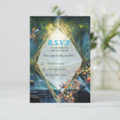 Reizen Waterval Bestemming van Onze Wereld RSVP Kaartje (Staand voorkant)