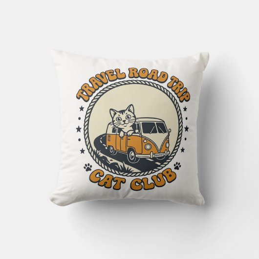 Reizen Wegreis Kat Dierenliefhebber Shirt Kunst - Kussen (Voorkant)