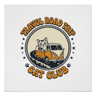 Reizen Wegreis Kat Huisdier Liefhebber Shirt Kunst Perfect Poster