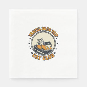 Reizen Wegreis Kat Huisdier Liefhebber Shirt Kunst Servet