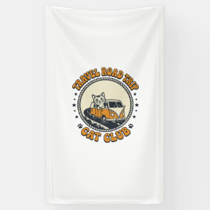 Reizen Wegreis Kat Huisdier Liefhebber Shirt Kunst Spandoek