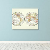 Reizen Wereldbol Map Earth 1916 World Atlas Canvas Afdruk (Insitu (Houten vloer))