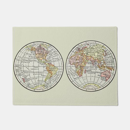 Reizen Wereldbol Map Earth 1916 World Atlas Deurmat (Voorkant)