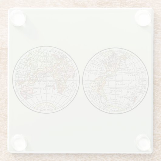 Reizen Wereldbol Map Earth 1916 World Atlas Glazen Onderzetter (Achterkant)