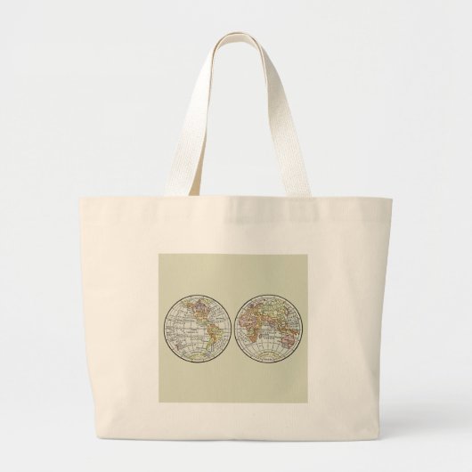 Reizen Wereldbol Map Earth 1916 World Atlas Grote Tote Bag (Voorkant)