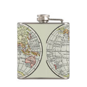 Reizen Wereldbol Map Earth 1916 World Atlas Heupfles (Achterkant)