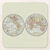 Reizen Wereldbol Map Earth 1916 World Atlas Kartonnen Onderzetters (Voorkant)