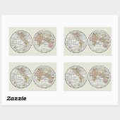 Reizen Wereldbol Map Earth 1916 World Atlas Rechthoekige Sticker (Vel)