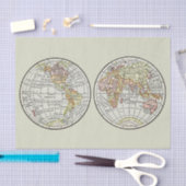 Reizen Wereldbol Map Earth 1916 World Atlas Tissuepapier (Craft)